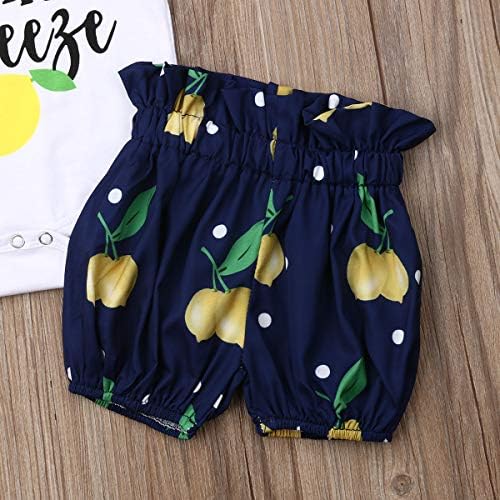 Mubineo Mama ' s Main Преса Baby Girl Outfit Summer Lemon Гащеризон Shorts Определя Облекло с лента за глава