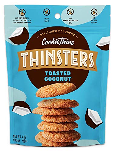 THINST Cookies 3 Count Variety Pack, 4 грама шоколад чип, Препечен кокос, Ванильные боб, Без ГМО, Без царевичен сироп, Хрупкави бисквитки, без изкуствени аромати, оцветители и консер?