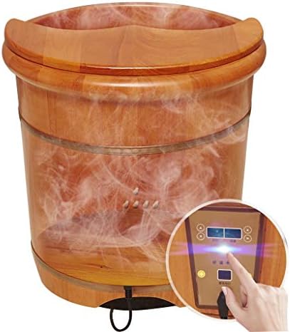 shi xiang shop Electric Foot Spa Вана with Heat and Massage, Foot Soaking Fumigation Bath Basin Wooden, Household Heating