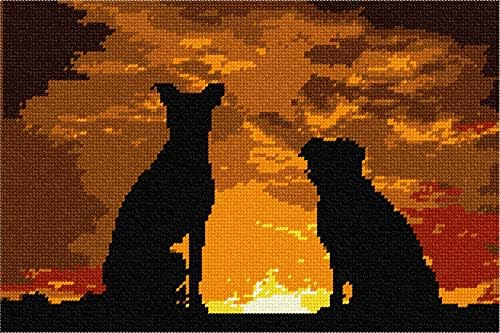 Комплект за бродерия pepita Dogs Sunset Silhouette