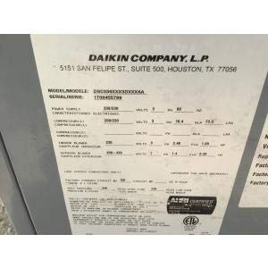 DAIKIN DSC036XXX3DXXXAA 3 TON Convertible Packaged AIR Conditioner Unit, 14 SEER 208-230/60/3 R-410A