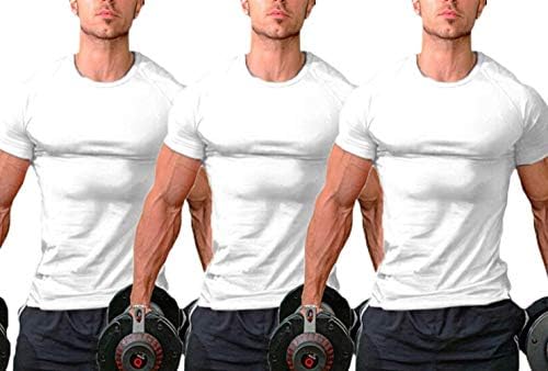 InleaderStyle Men Classic Blank Gym Slim Fit Bodybuilding Cotton T-Shirt Tee