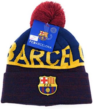 FC Barcelona Soccer Scarf Official Licensed and Barcelona Beanie Шапка for Soccer Играчи, Феновете, Coaches, and Trainers