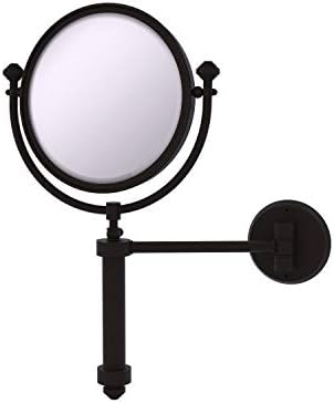 Allied Brass SB-4/4X Southbeach Collection Wall Mounted 8 Inch Diameter with 4X Magnification Make-Up Mirror, Oil Rubber