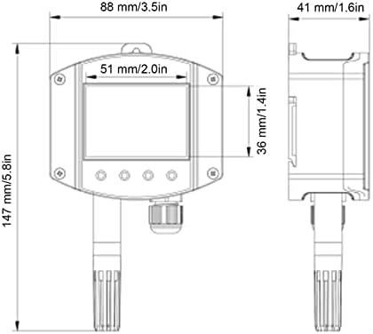Сензор за влажност, температура на Atyhao, DC 10-30V Предавателя влажност на температурата с LCD дисплей за индустрията