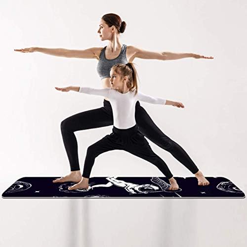 Unicey Pattern Yoga Mat Thick Non Slip Yoga Mats for Women&Girls Exercise Soft Mat Pilates Mats,(72x24 инча, дебелина 1/4 инча)