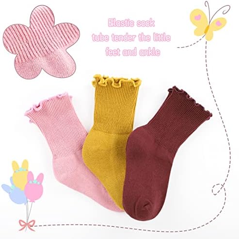 Witwot Baby Момичета и Момчета Ruffles Ankle Чорапи Toddler Cotton Dress Sock 6M - 7Y