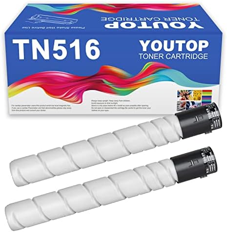 YOUTOP 4PK TN516 TN-516 (AAJ7030) Черен тонер касета, Съвместима с Konica Minolta bizhub 458e 558e 658e