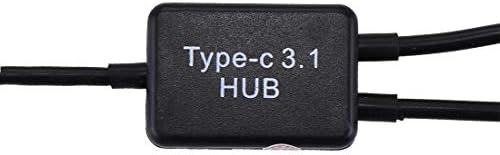 ДЖИН Computer Аксесоар за Преносим USB-C/Type-C Male to Dual USB Ports Female ХЪБ Adapter for MacBook, PC, Laptop, Tablet,