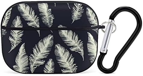 Feathers Fantastic Headphones Case for Airpods Pro Full Protective Shockproof Cover with Ключодържател Black-Style
