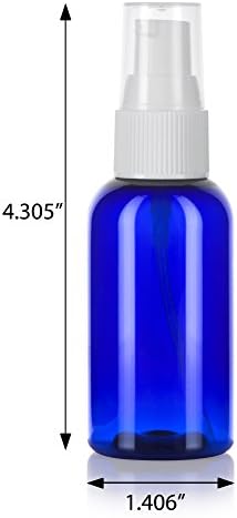 Кобалтово Синьо 2 унция / 60 мл Бостън през Цялата PET (BPA free) Пластмасова бутилка с Бял Лечебно помпа (24 опаковка)