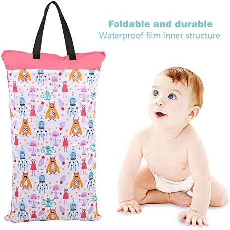 Wosune Baby Cloth Diaper Bag, Двоен цип Дизайн Модерен Плат Пелена Чанта за Пътуване за Фитнес, за разходки, за плаж(EF207)