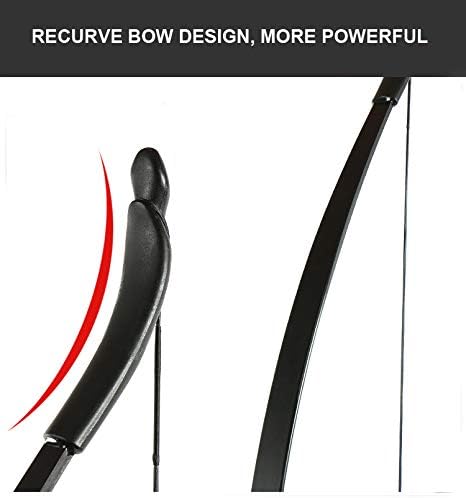 TOPARCHERY Стрелба с лък 57 Takedown Youth Recurve Bow and Arrow Set Long Bow Kit with 6pcs Фибростъкло Arrows for Начинаещи Teenagers Right Left Hand Black - Draw Weight 20lbs - £ 40