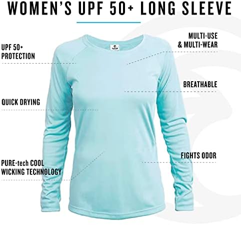 Vapor Apparel Women ' s UPF 50+ UV Sun Protection Long Sleeve Performance Regular Fit T-Shirt for Sports and Outdoor
