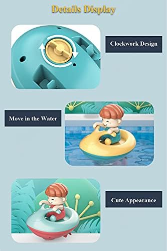 NEXTAKE Windup Speed Boat Bath Toy, Смешни Bathtub Yacht Toy Clockwork Boat Вана Toy Yacht Water Toy for Boys and Girls