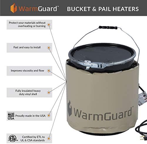 WarmGuard WG05 Insulated Pail Band Heater - Ковшовый Нагревател, Определен Вътрешен Термостат Max Temp F 145,Тан