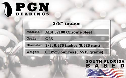 (100 броя) PGN - 3/8 Inch (0.375) Precision Chrome Steel Bearing Balls G25