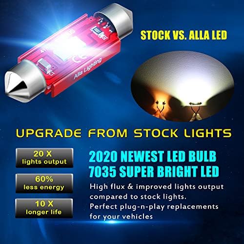 Alla Lighting 800lm Xtreme Super Bright Festoon 41 mm 42 милиметра 211-2 214-2 578 LED Bulbs Replacement for Cars, Trucks