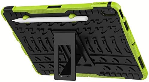 LVSHANG Tablet Cover for iPad Air 4 2020 10.9 inch Tire Texture Shockproof TPU+PC Protective Case with Folding Handle Tablet Stand Case Cover (Color : Green)