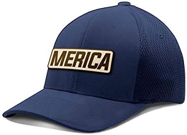 Бейзболна шапка с принтом Ритници Merica White Leather Patch Flex Fit