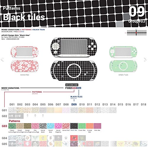 Sony PSP-E1000 / E1004 Дизайн на Кожата Черни плочки Стикер Стикер за PSP-E1000 / E1004