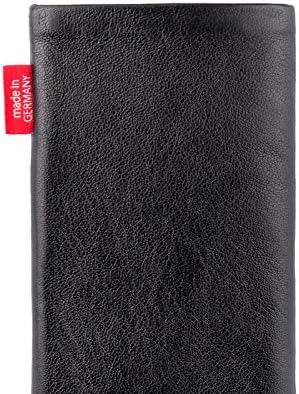 fitBAG Beat Black Custom Tailored Sleeve for HTC One S. Fine Nappa Leather Pouch with Integrated Microfibre Подплата for Display Cleaning