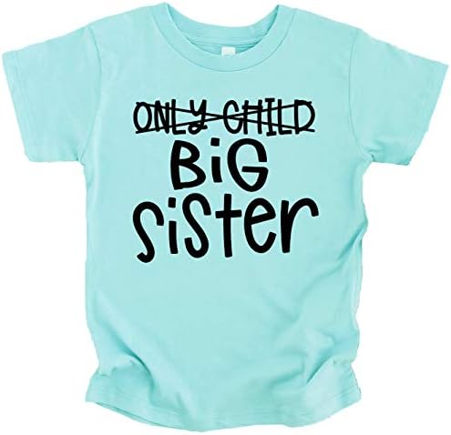 Olive Обича Apple Only Child to Big Sister Sibling Announcement Тениски for Baby and Toddler Girls Sibling Outfits
