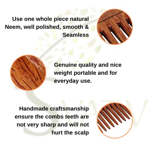 SVATV Ръчно изработени дървени гребен за разнищване на коса, Гребен за гъста, къдрава и вълнообразни коса, нестатическая