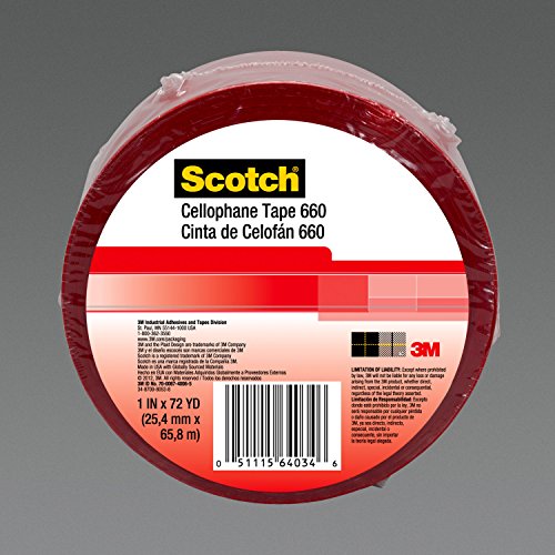 Scotch Light Duty Packaging Tape 660 Red Heat Resistance Splicing, 2 x 72 ярд.