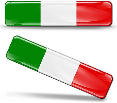 2 x 3D Куполна Силиконови стикери Стикери Италия Национален Италиански Флаг Автомобил Мотоциклет Каска F 13