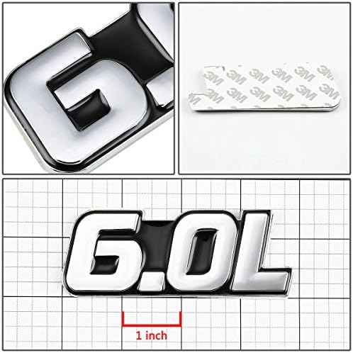Метална Емблема на Стикер Лого Завърши Иконата 6.0 L (сребърен и черен)