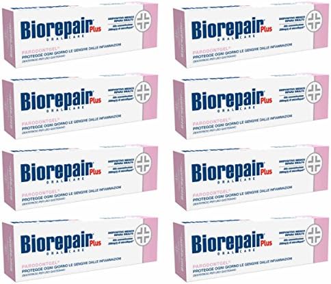 Biorepair Parodontgel® Ежедневно паста за зъби - 2,54 течни унции (75 мл) Тръби (опаковка от 8 броя) [ Италиански внос