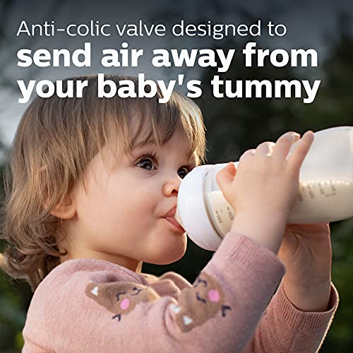 Philips Avent Natural Baby Bottle with Natural Response Nipple, 11oz, 4pk, SCY906/04