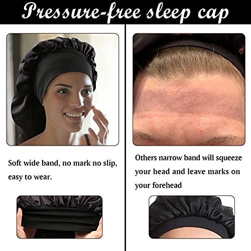 Sent Hair Extra Long Satin Hair Bonnet for Women, Double Layer Night Sleeping Cap for Braids,Къдрава,Дълга Коса - Мека