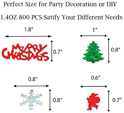 Коледни Конфети Holly Jolly SprinklesTable Украса за Коледното Празнично парти или DIY(1,5 мл Червен Зелен Бял)
