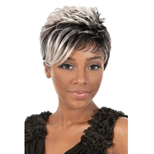 Clearancewomen's Grey Synthetic Wigs, Hot Sale Lace Front Full Wigs,Short Fiber Replacements Female Перука Rose Net Natural