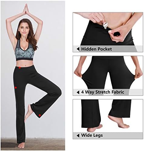 DAYOUNG Bootcut Yoga Pants for Women Корема Control Workout Bootleg Pants High Waist 4 Way Stretch Pants