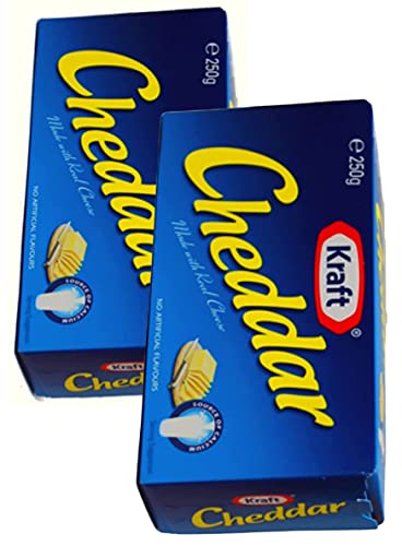 Kraft Cheddar Cheese - Made with Natural Cheese (2 Pack Deal x 250гр) Kraft Cheddar Cheese block | Произведено в Австралия