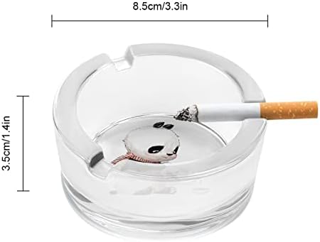Panda Чай High Temperature Resistant Glass Round Ashtray Smoking Accessories For Cigarettes Outdoor Indoor Диаметър: 3.3