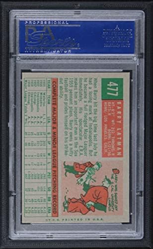 1959 Topps 477 Бари Латман Чикаго Уайт Сокс (Бейзболна картичка) PSA PSA 8.00 White Sox