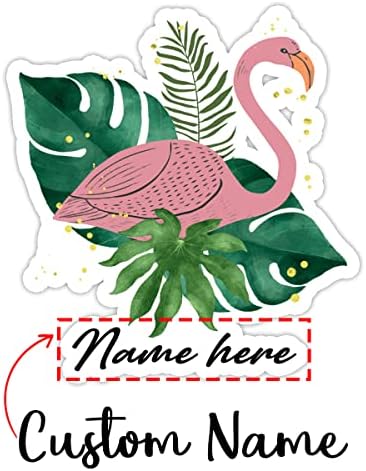 Персонализирани Етикети, за да Персонализирате Очарователни Фламинго Стикер с Името на Потребителски Пакет 3 от 3x4 Инча Прекрасен Розово Фламинго Водоустойчив Сти