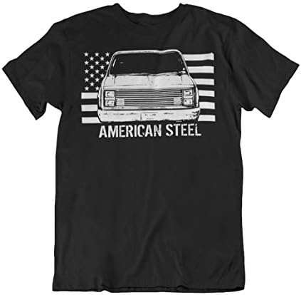 Тениска Squarebody с квадратна каросерия камион Chevy GMC и флага на сащ