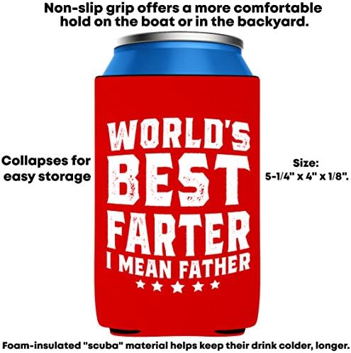 Най-добрият в света Farter Бащи Ден Смешни Beer 2 Pack Neoprene Can Coolie Невероятен Подарък за барбекю Скара Майстори