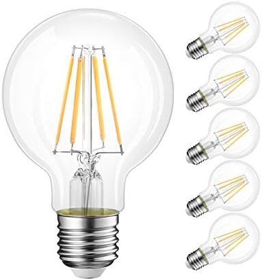 SISHUINIANHUA LED Light Топка Bulb Edison Screw Filament A60 Lamp E26 E27 4/6/8 W Еквивалент на 20-80 W Прозрачна лампа