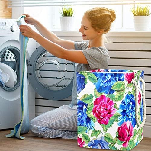Unicey Flowers Pattern Waterproof Laundry Възпрепятстват Сгъваема Кошница за Домашно Организатор Baby Възпрепятстват