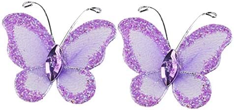 BESPORTBLE Чисто Wire Mesh Glitter Butterfly Purple Butterfly with Gem Organza Butterfly, Занаятите Чисто Wire Mesh Glitter