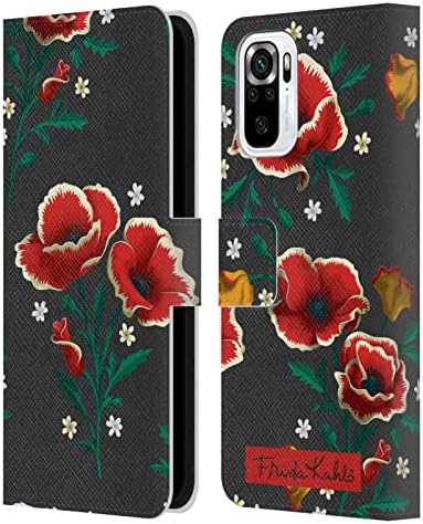 Head Case Designs Официално Лицензирана Фрида Кало Лилия Цветя Кожена Книга Портфейл Калъф е Съвместим с Xiaomi Redmi Note 10S