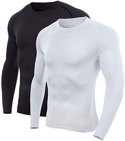 Мъжки компресиране риза SILKWORLD с Дълъг ръкав Base-Layer Running Top