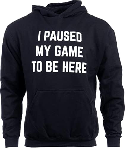 Аз спира играта, за да бъде тук | Funny Video Gamer Humor Joke for Men Women Hoodie Hoody Hooded Sweatshirt
