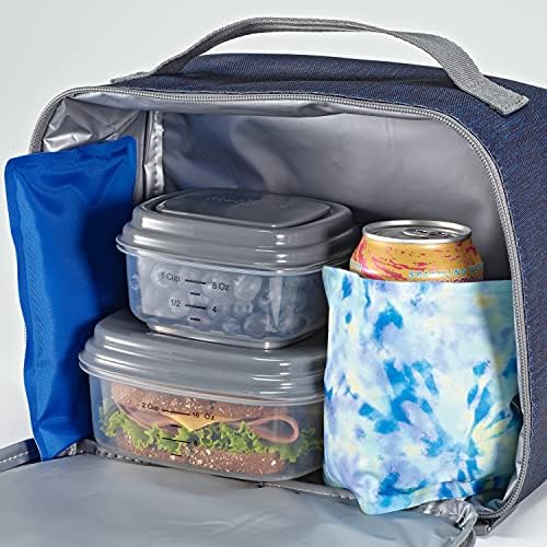 Cool Coolers by Fit + Fresh, 7 x 5 Гъвкав Потеющий Лед, за Обяд-бокс, Охладители, Плажни чанти и Кошници за пикник, Aqua